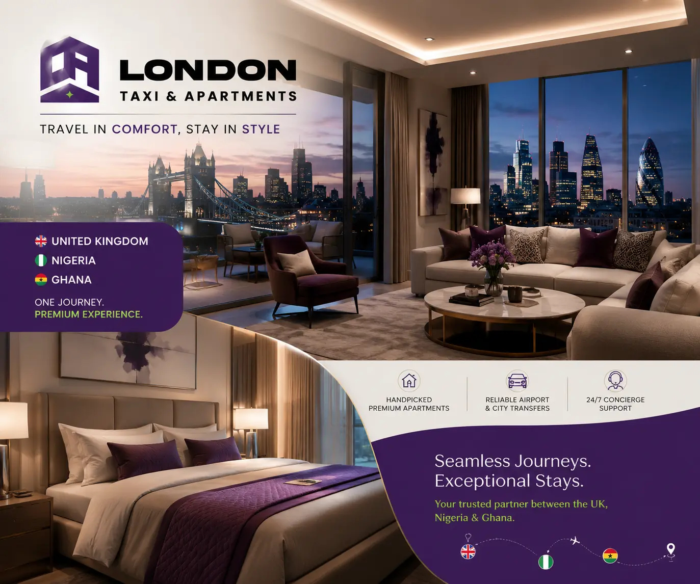 London taxi & apartment